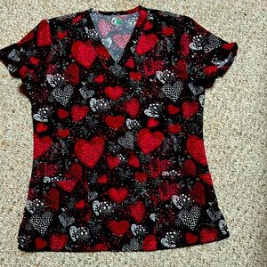 Valentines scrub top